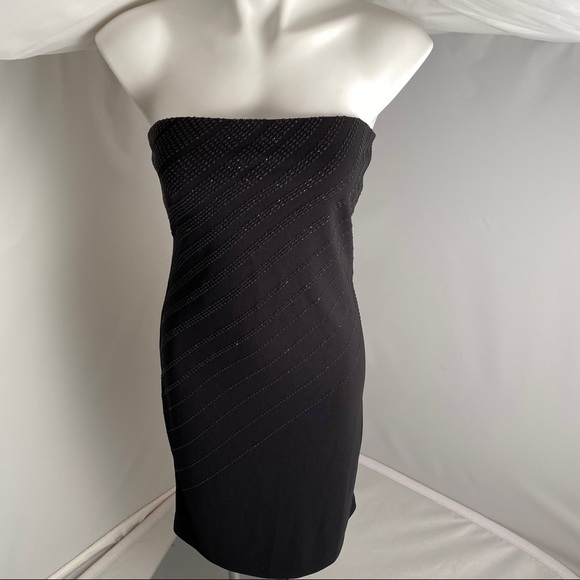 Express Dresses & Skirts - Express vintage Y2K strapless stretch fitted with crystal beads